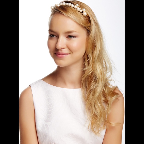 Kate spade imitation petal pearls gold headband - Picture 5 of 8